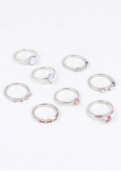 8 P Anillos Brillos PLATA