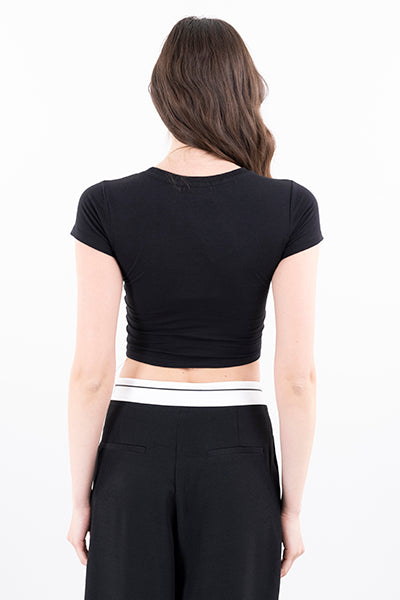 Top crop monocolor NEGRO