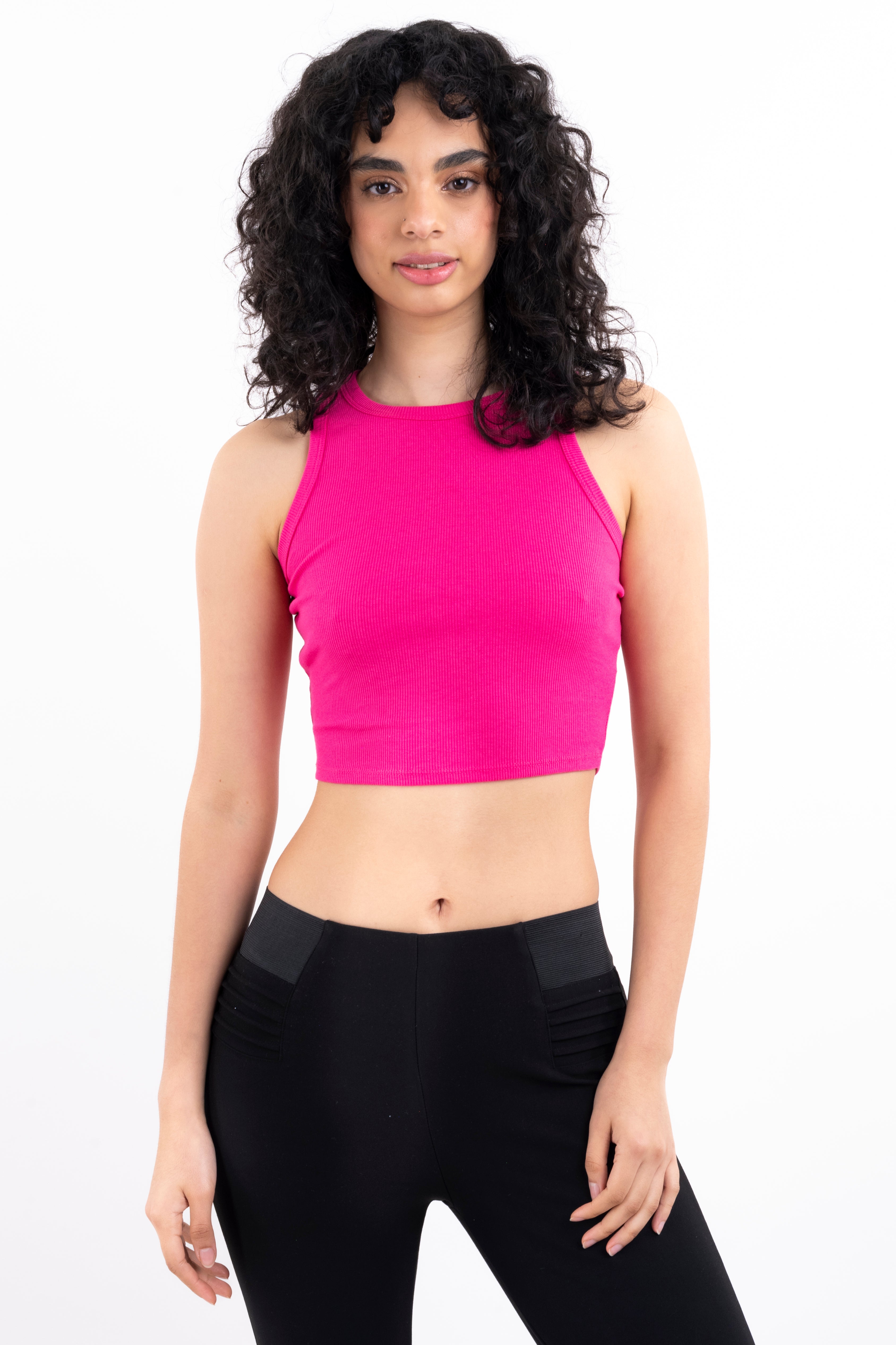 Top crop cuello tank acanalado FIUSHA