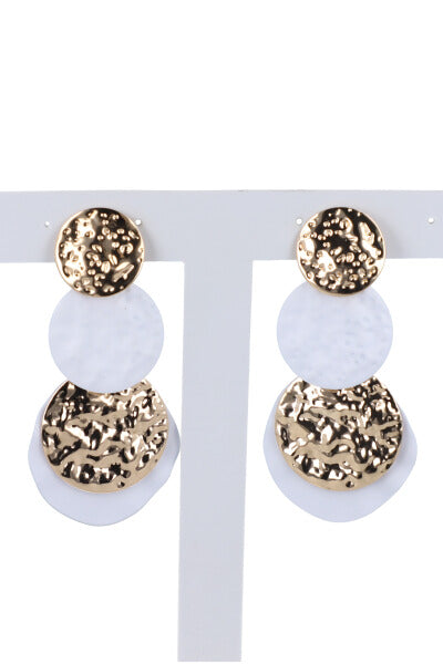 Aretes largos círculos BLANCO