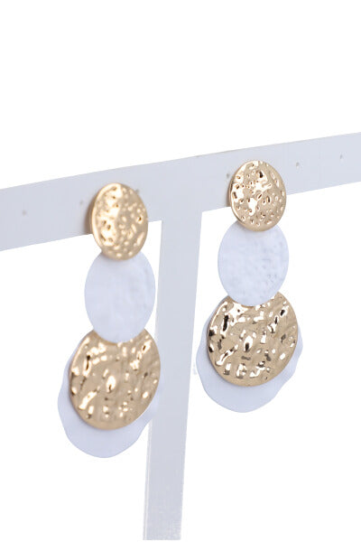 Aretes largos círculos BLANCO