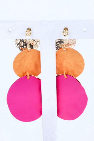 Aretes largos círculos NARANJA
