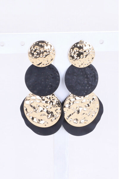Aretes largos círculos NEGRO