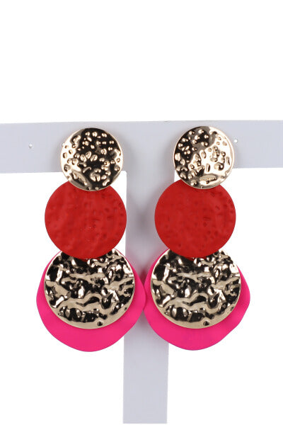Aretes largos círculos ROJO