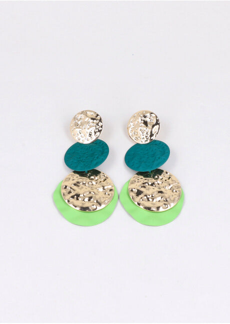 Aretes largos círculos VERDE