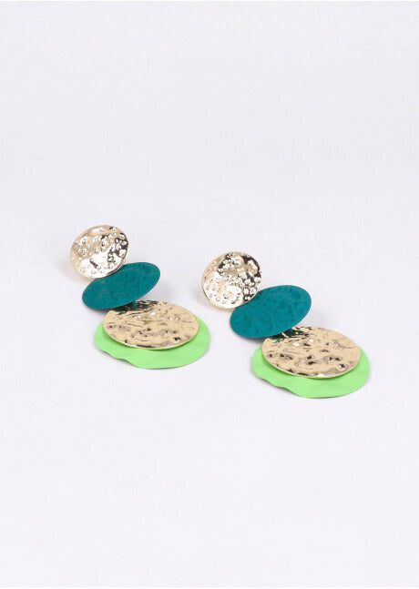 Aretes largos círculos VERDE