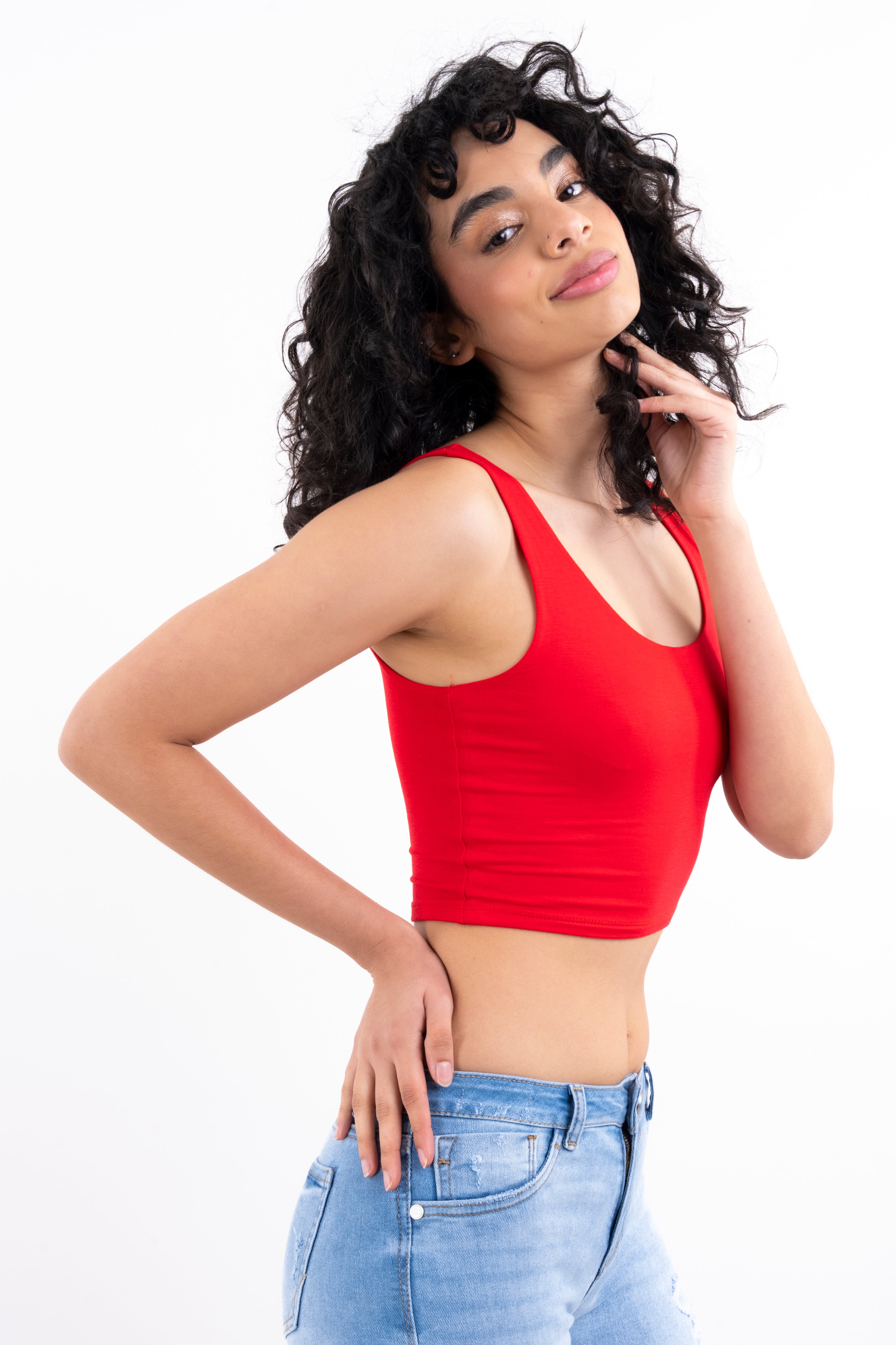 Top Tirantes Gruesos Liso ROJO