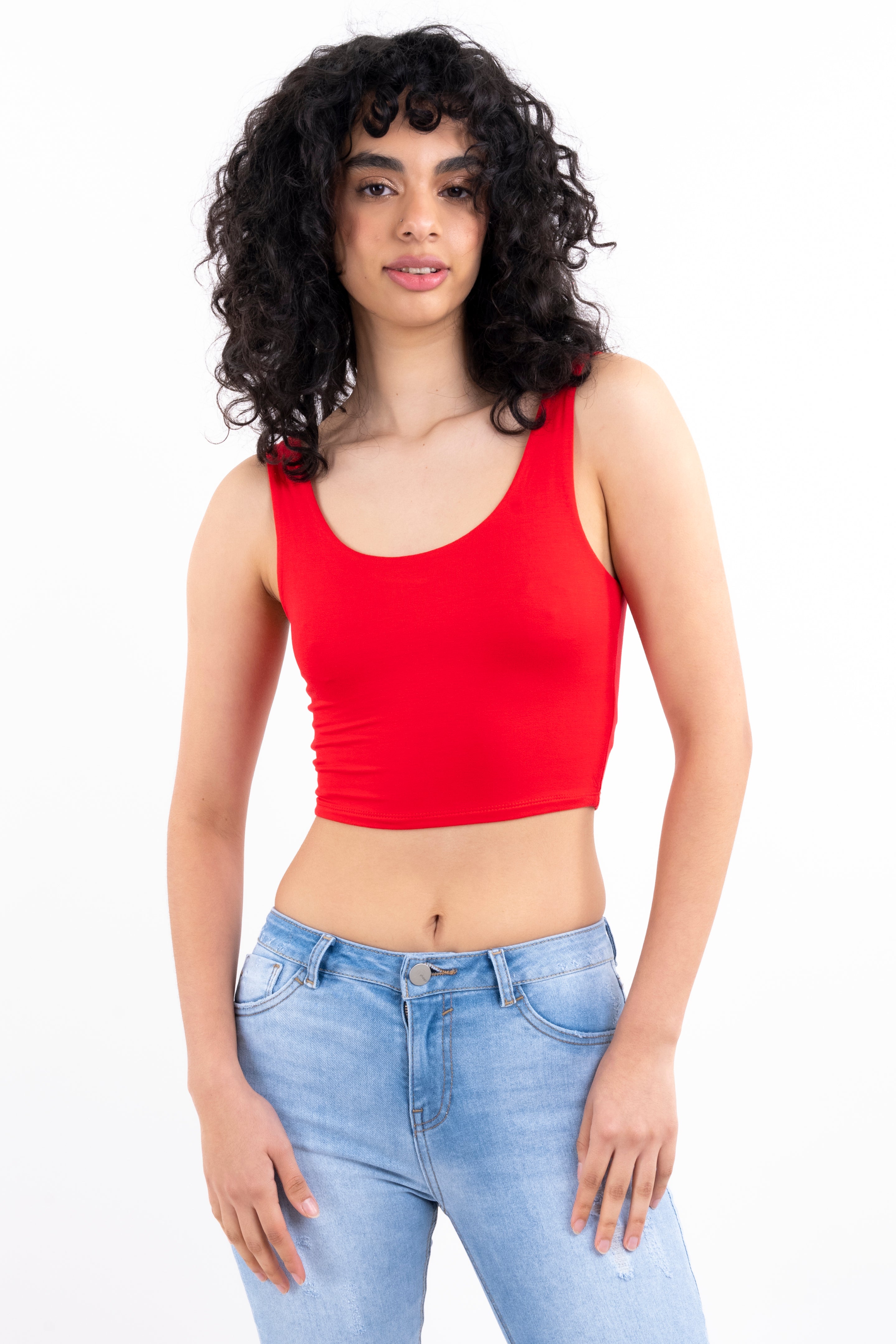 Top Tirantes Gruesos Liso ROJO