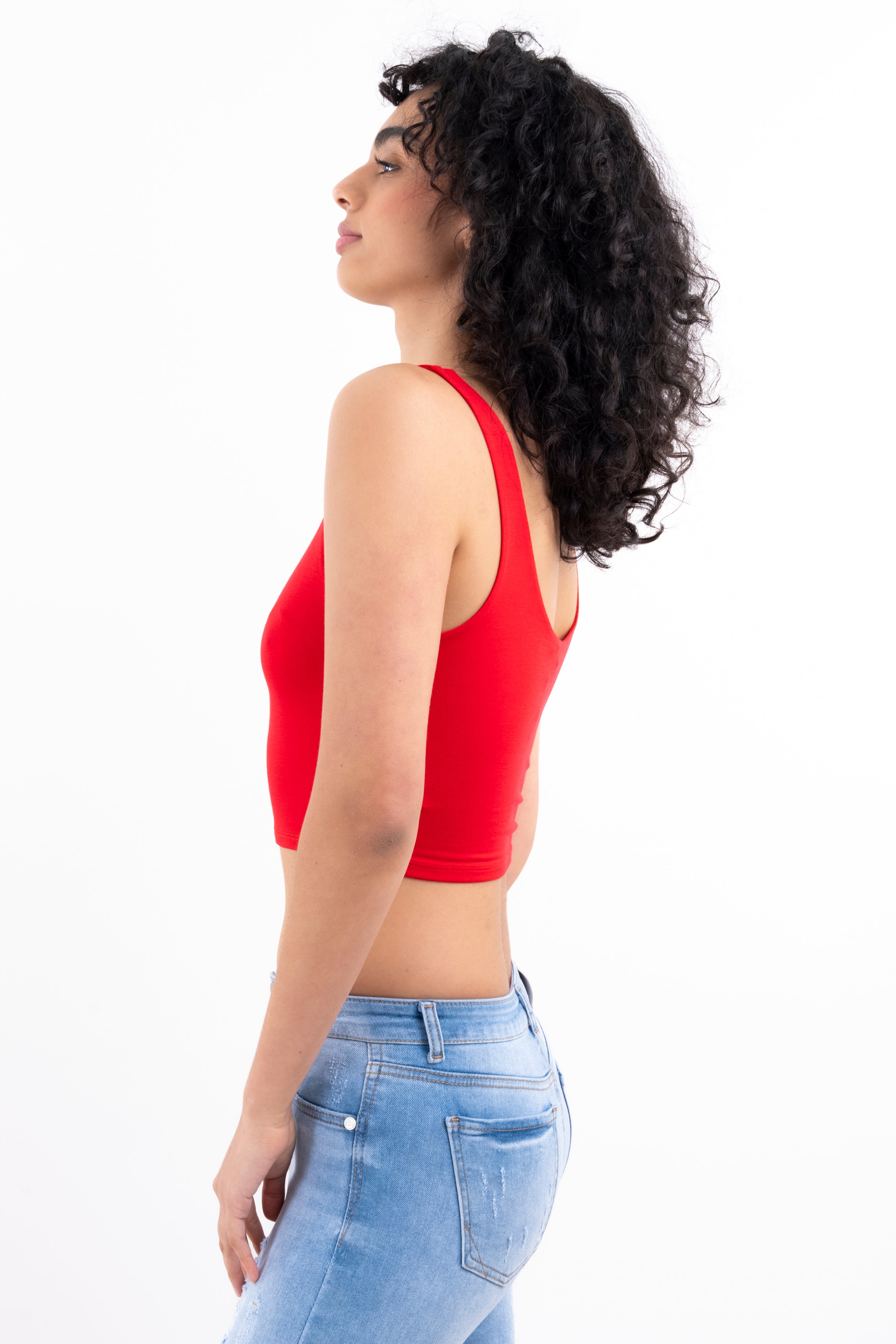 Top Tirantes Gruesos Liso ROJO