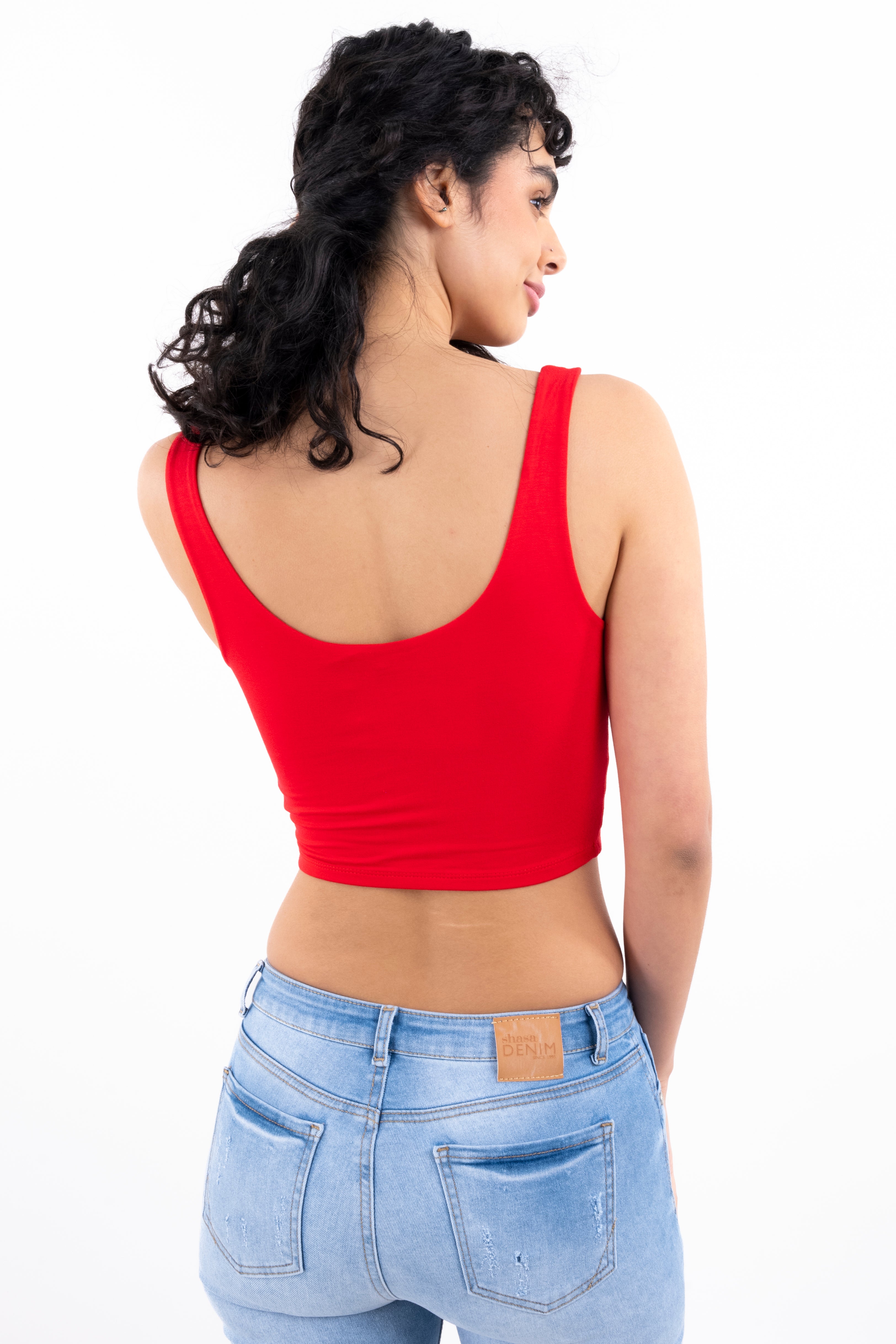 Top Tirantes Gruesos Liso ROJO