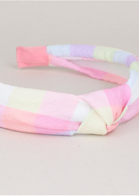 Diadema Cuadros Nudo MULTICOLOR PASTEL