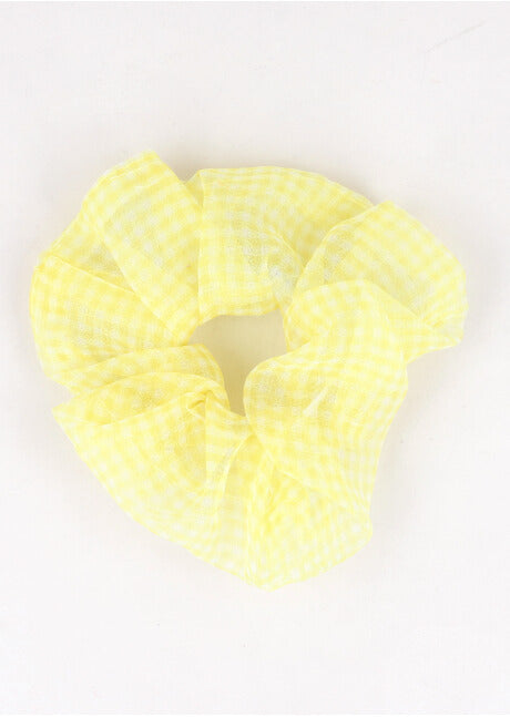 Scrunchie mesh cuadros AMARILLO