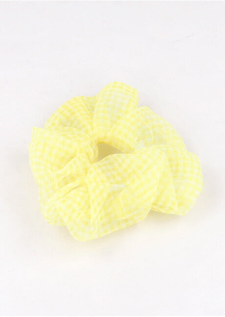 Scrunchie mesh cuadros AMARILLO