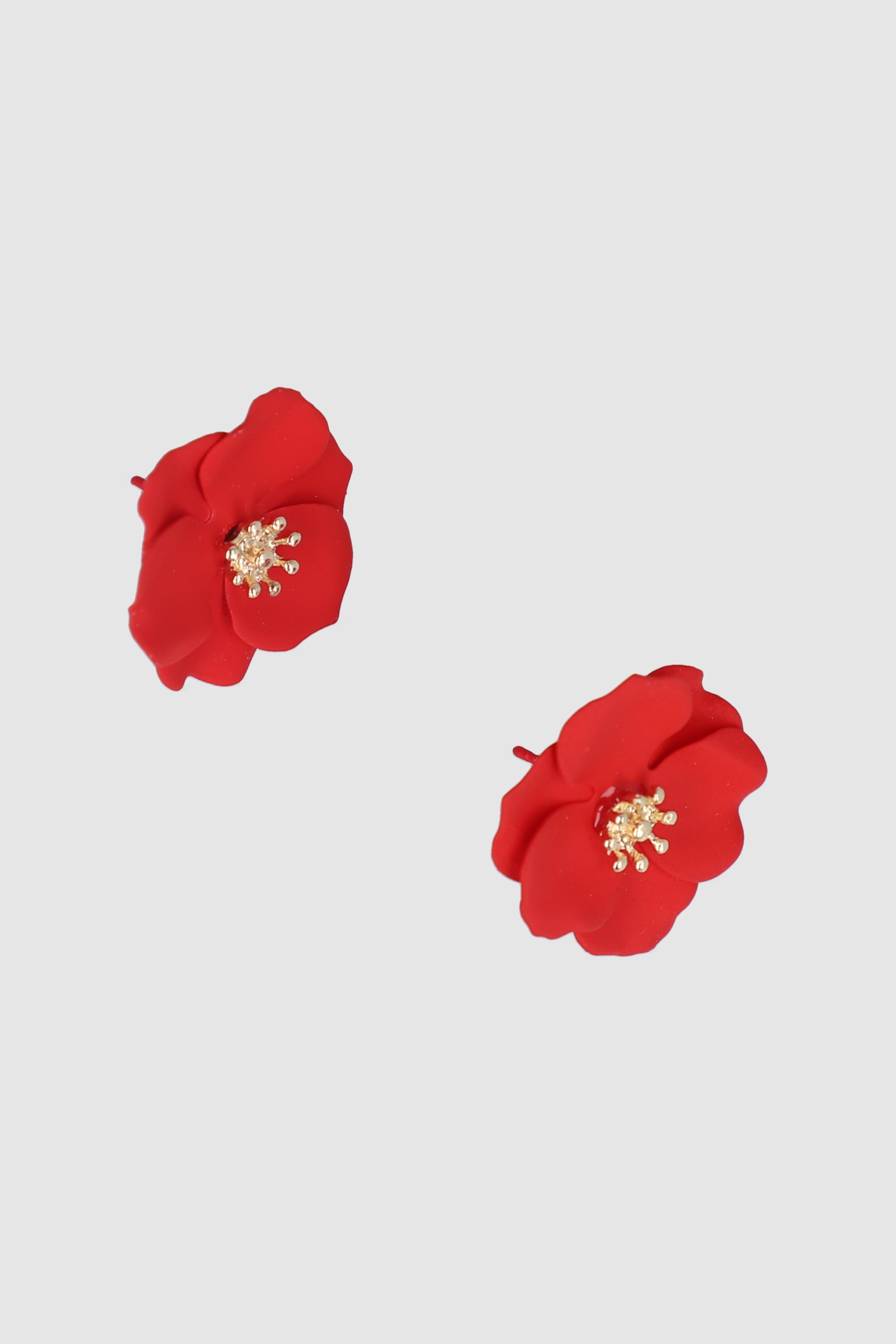 Aretes Studs Flores ROJO