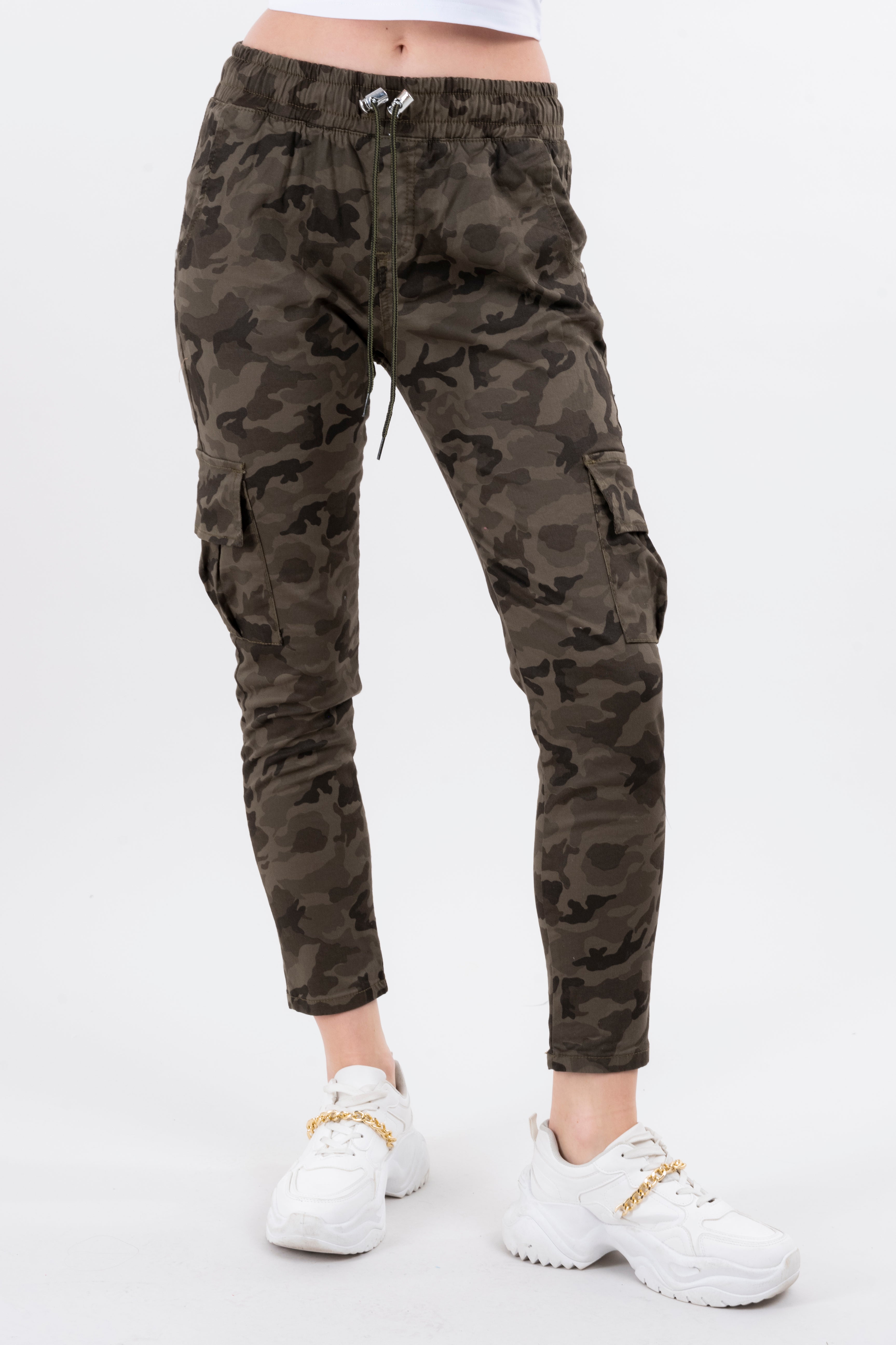 Jeans Cargo Cintas OLIVO COMBO