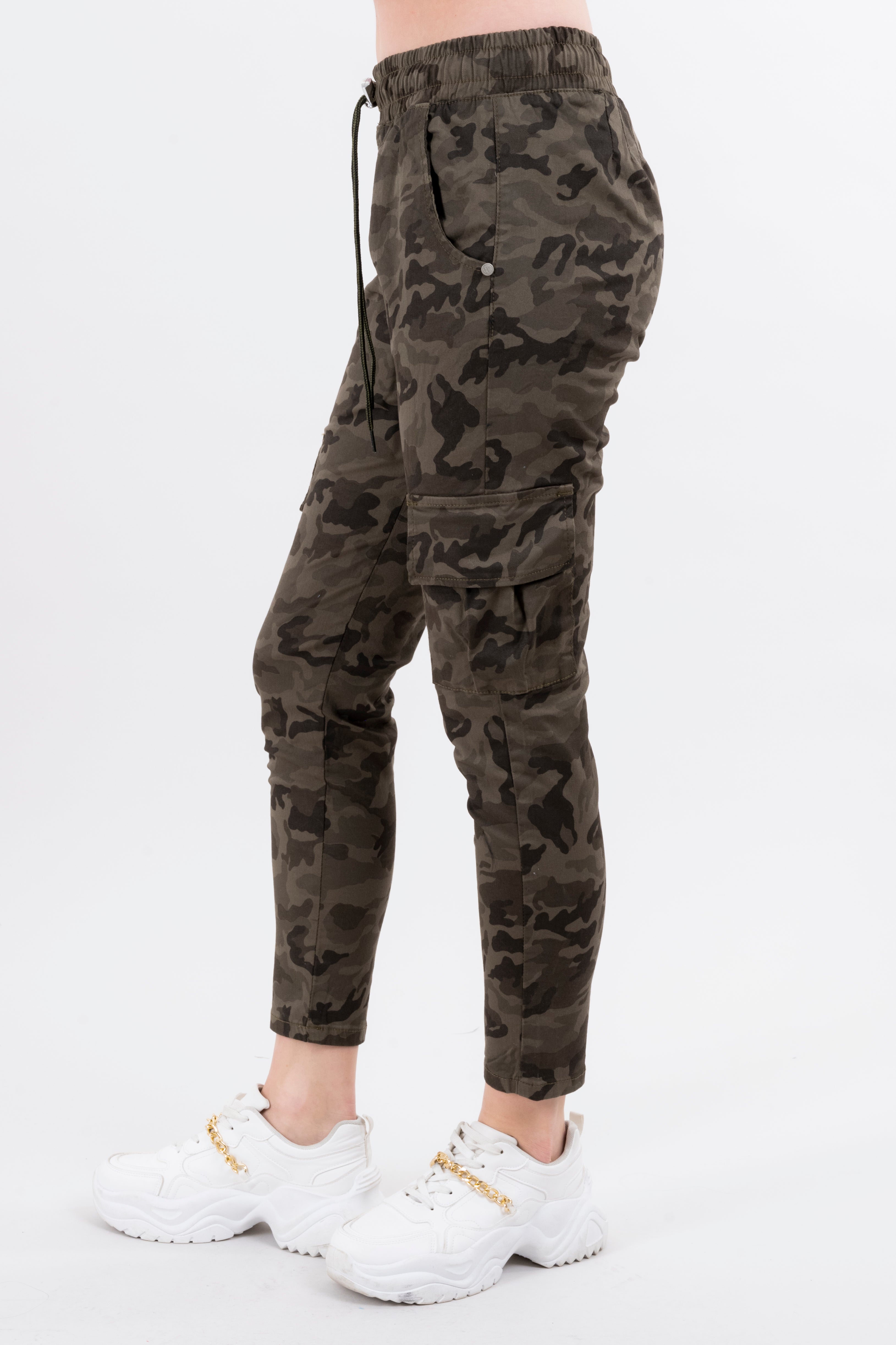 Jeans Cargo Cintas OLIVO COMBO