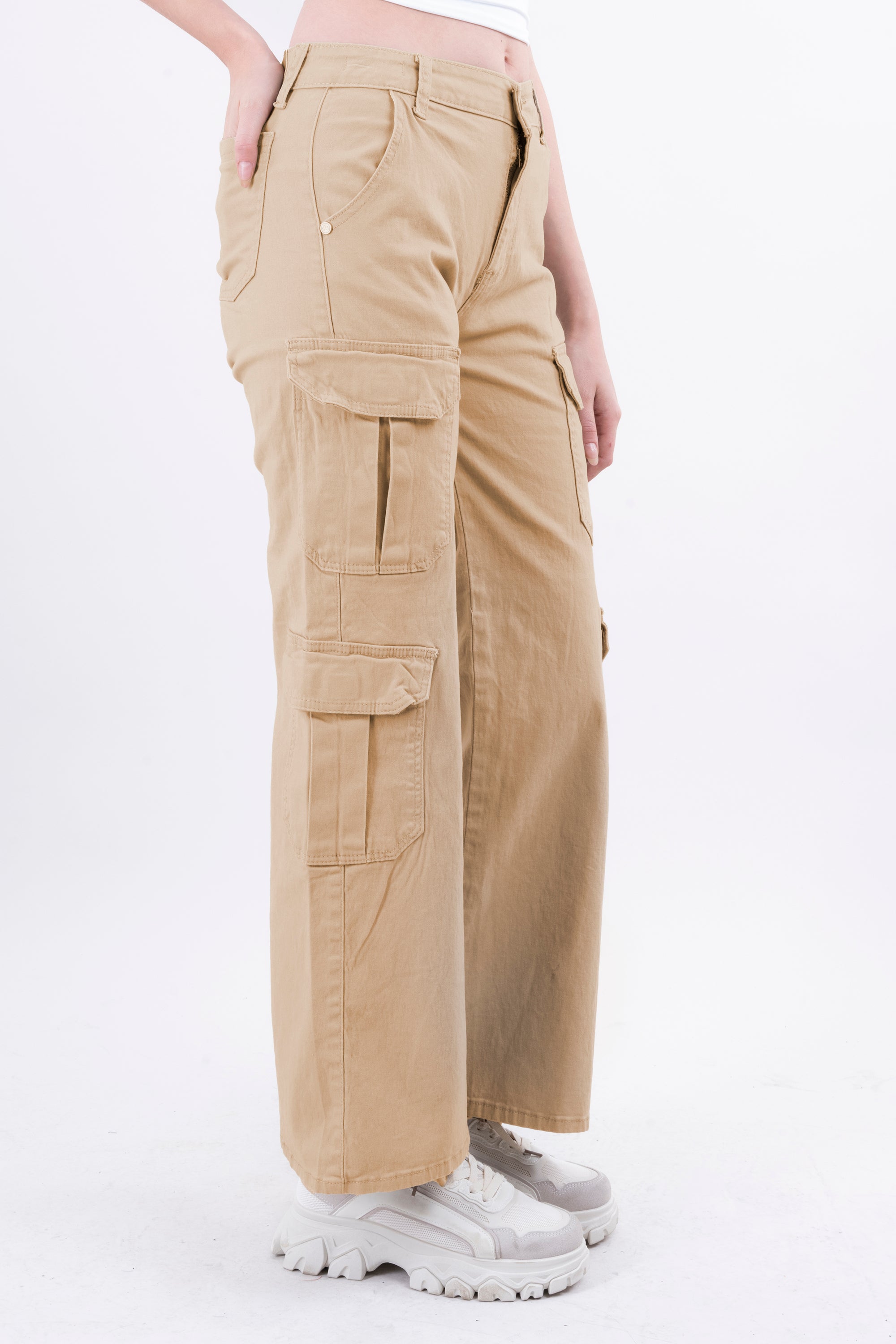 Jeans wide leg bolsas