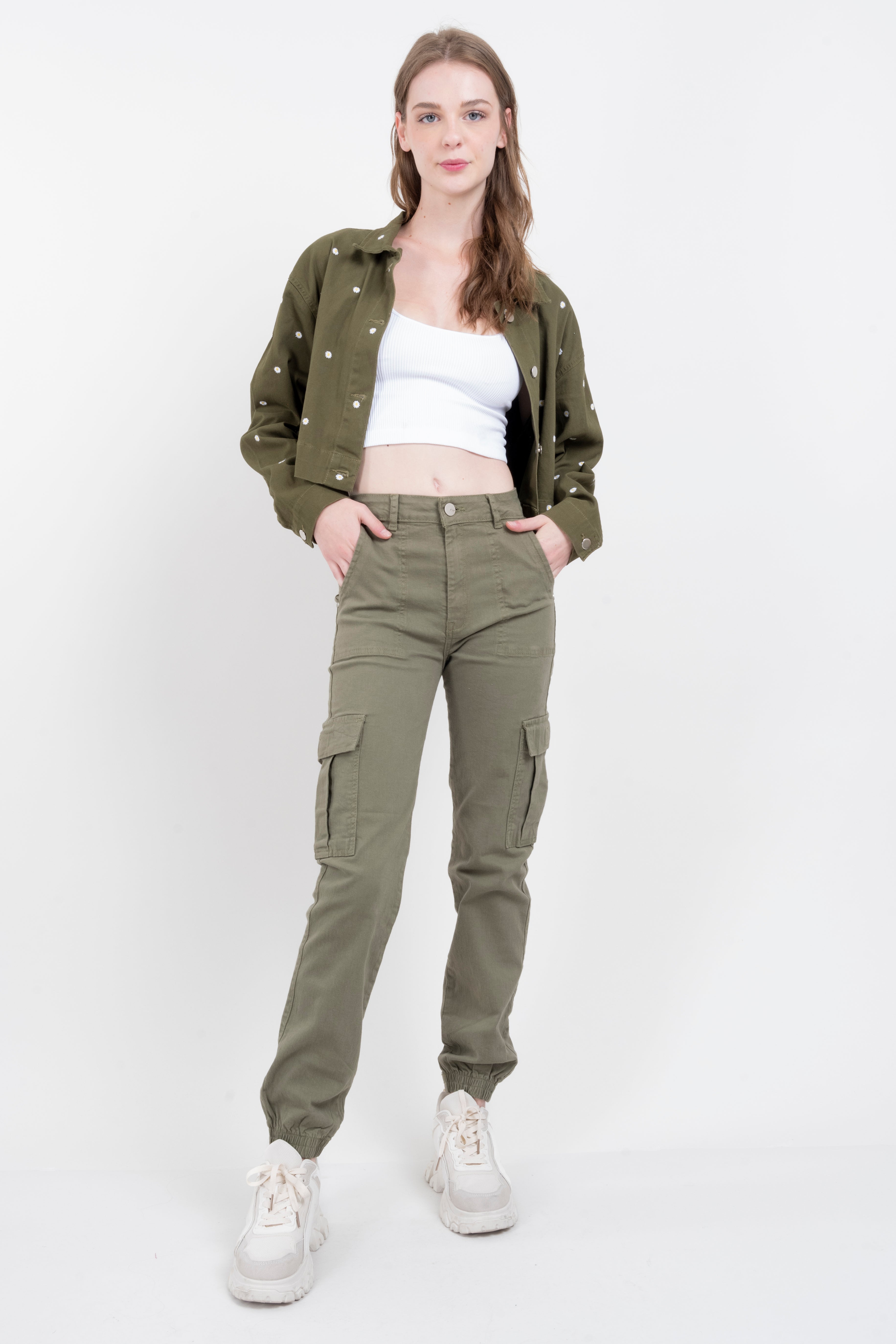 Jeans cargo bolsas OLIVO