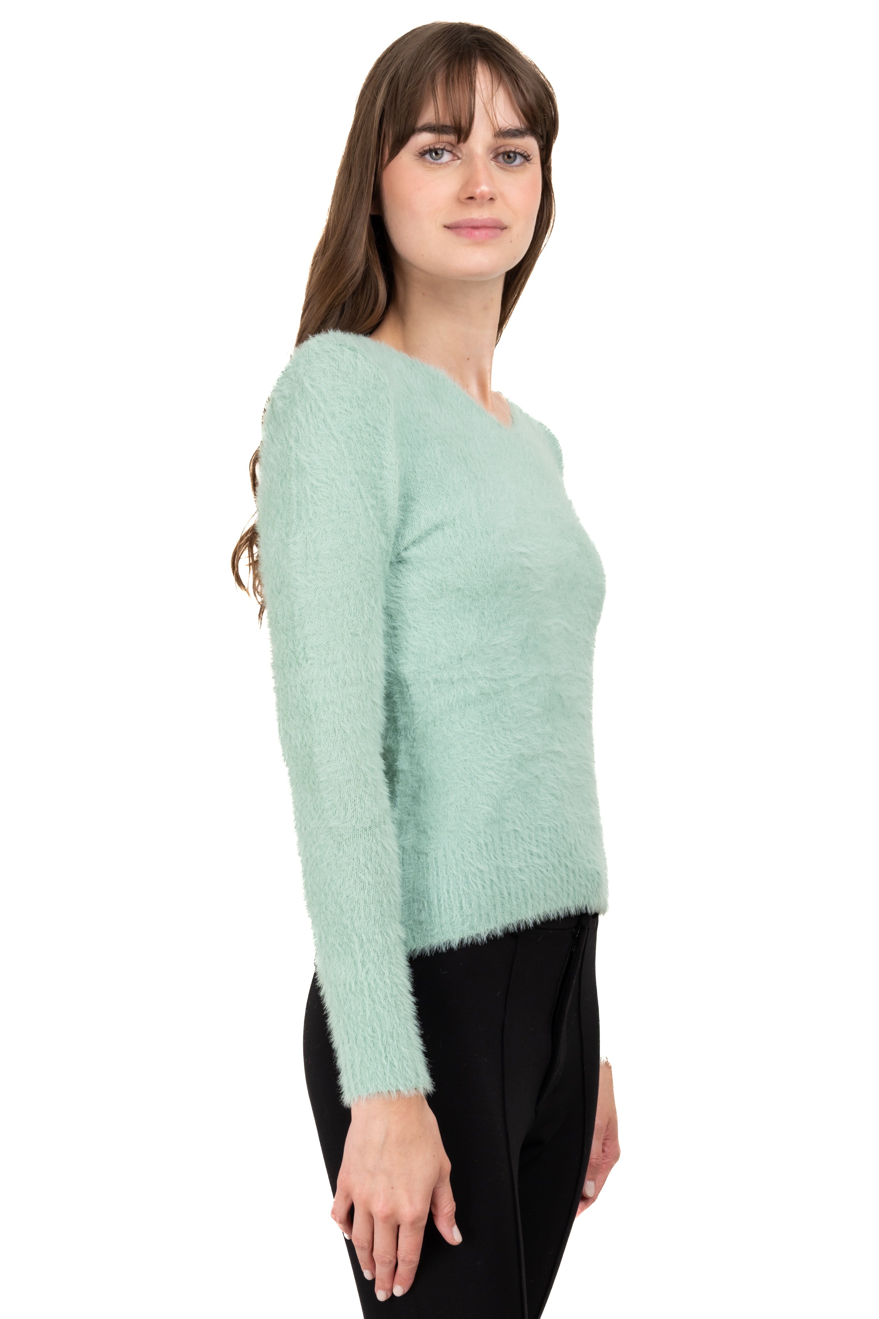 Suéter cuello v peluche JADE