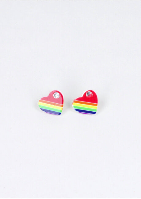 Aretes Corazon Arcoiris