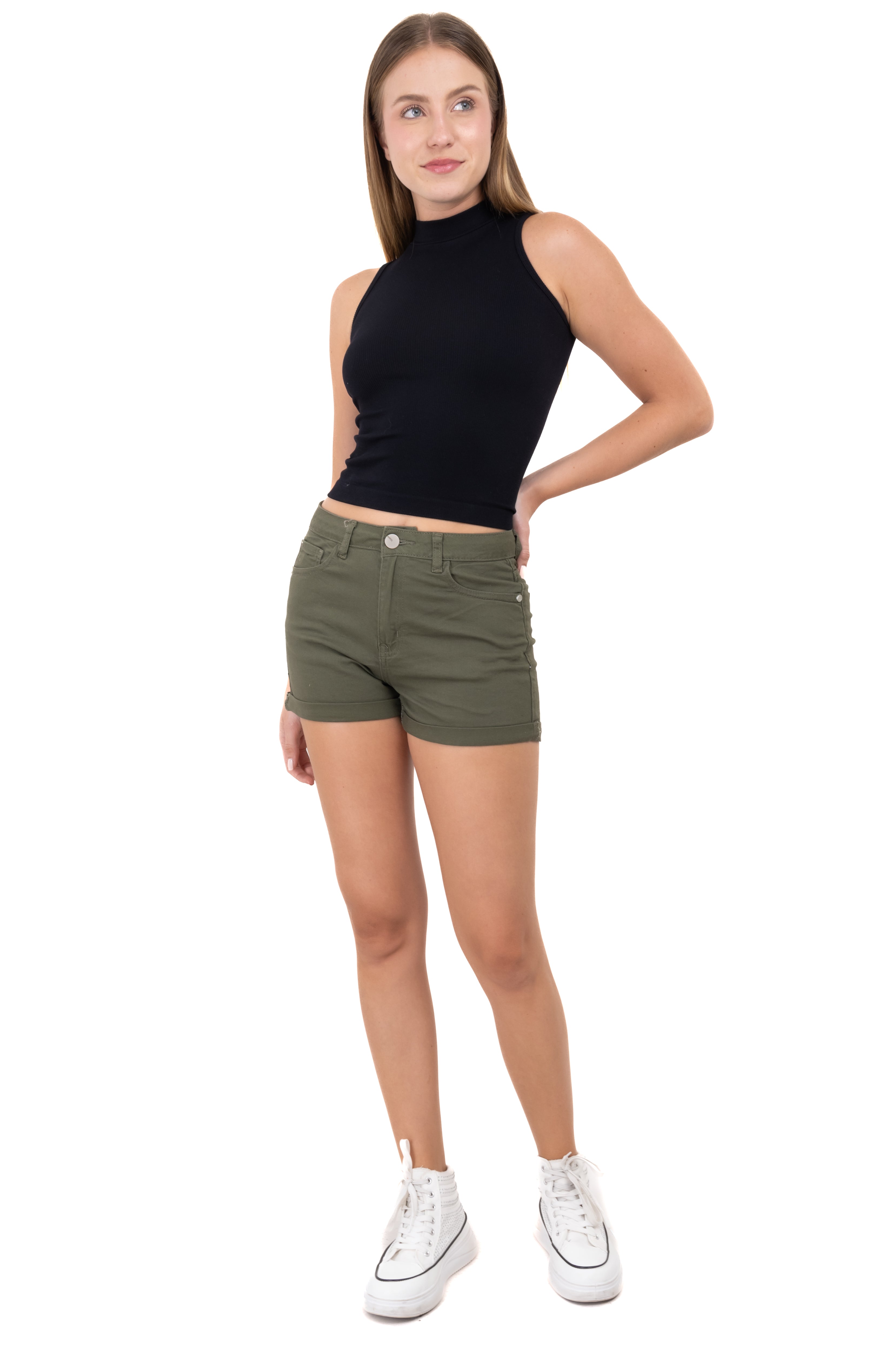 Short Gabardina Dobladillo OLIVO