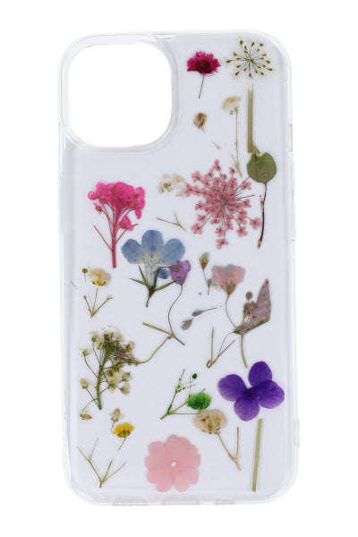 funda cel i14 flor real TRANSPARENTE