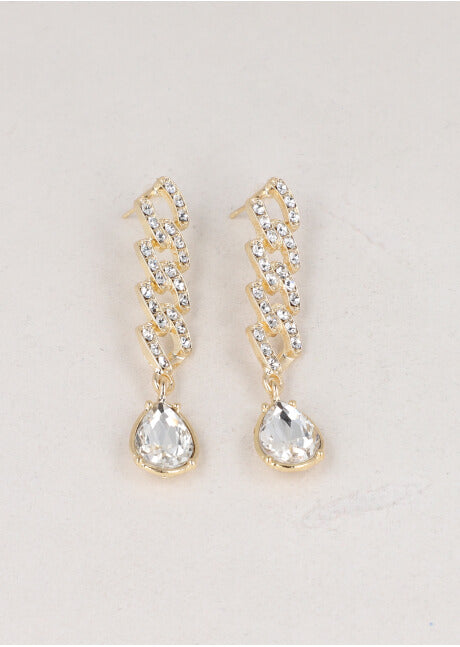 Aretes Cadena Gota Brillos TRANSPARENTE