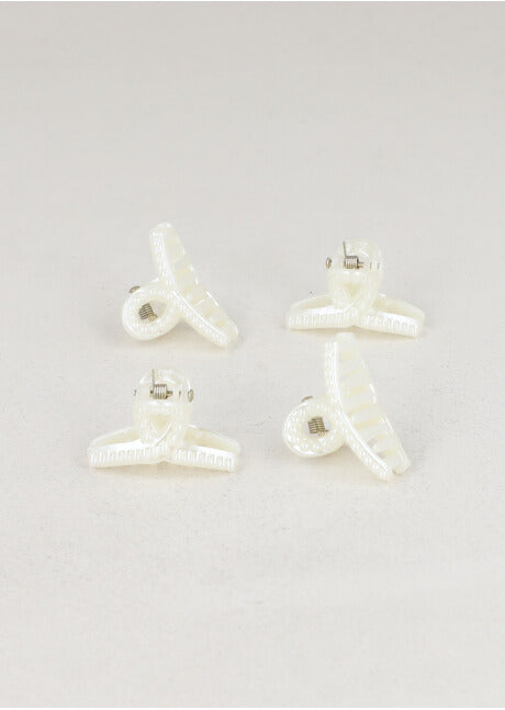 Set 4 Pincitas Perlas BLANCO