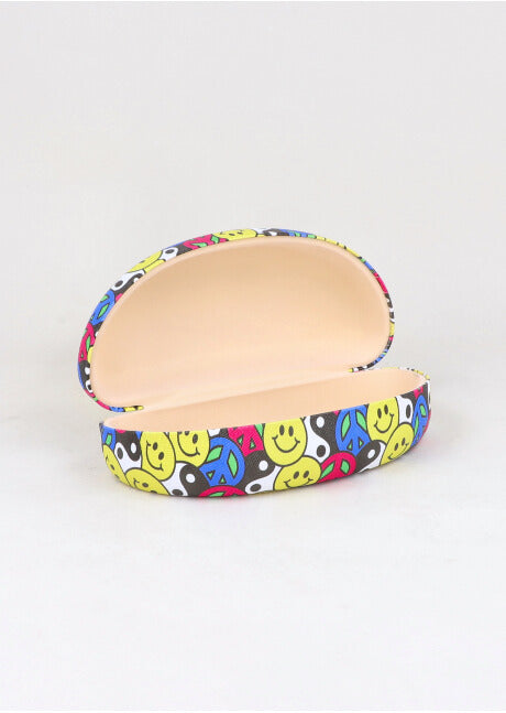 Estuche lentes caritas símbolo paz MULTICOLOR