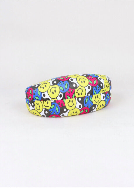 Estuche lentes caritas símbolo paz MULTICOLOR