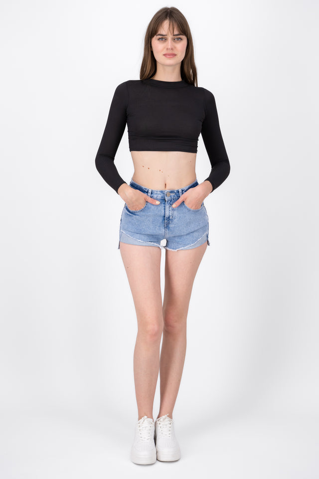 Short denim dobladillo