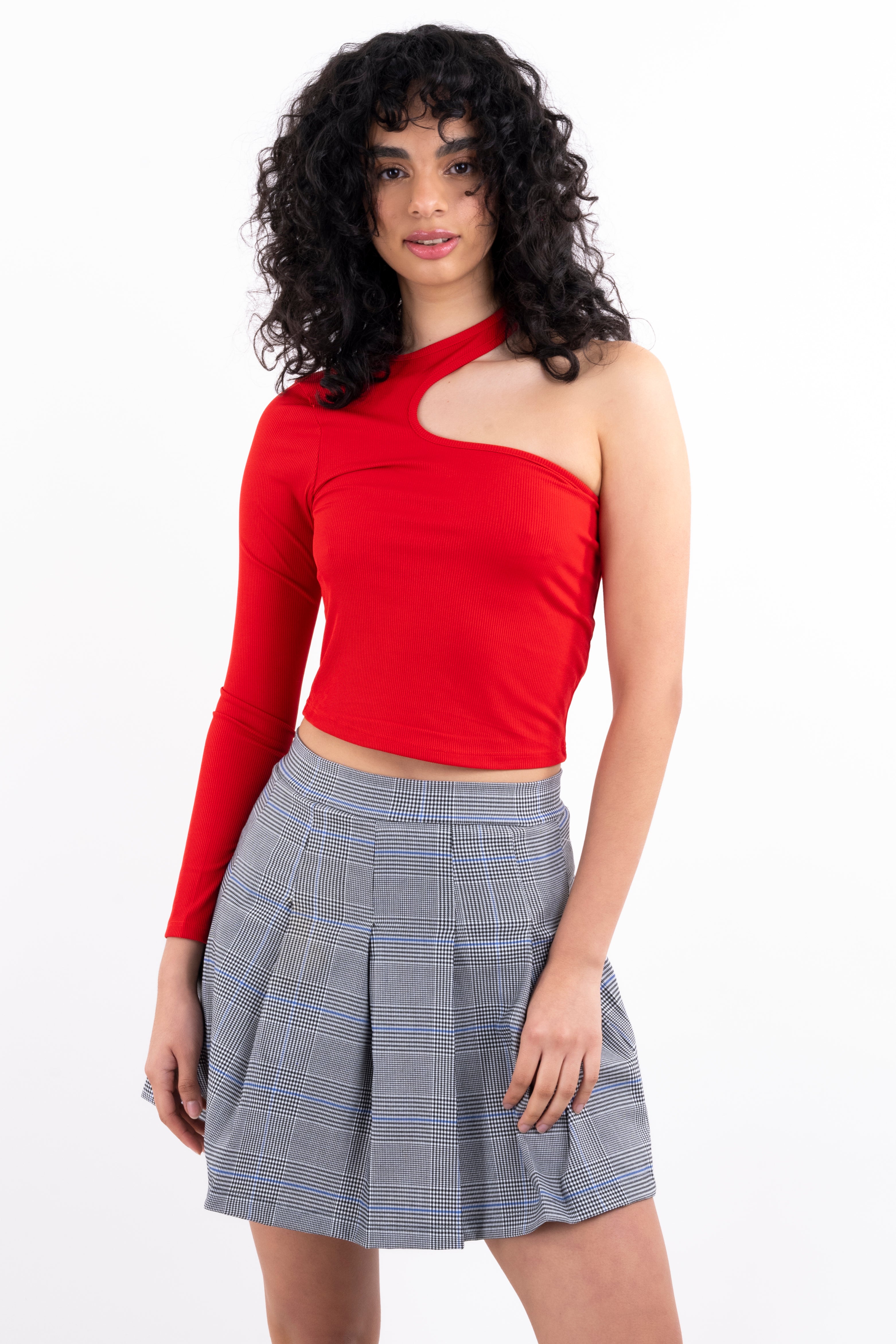 Top una manga cut out ROJO