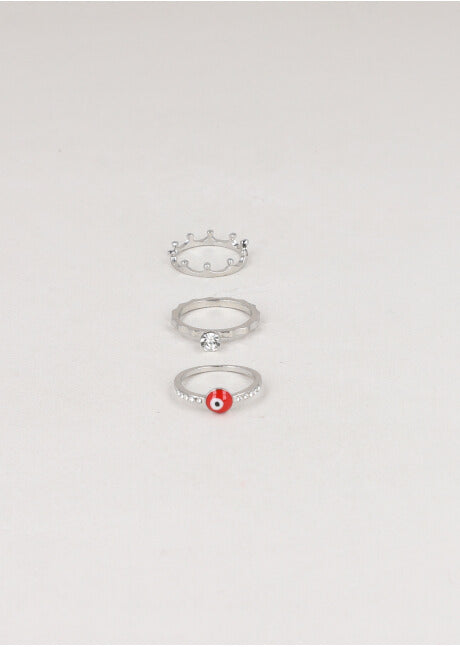 Set 3 Anillos Ojo PLATA