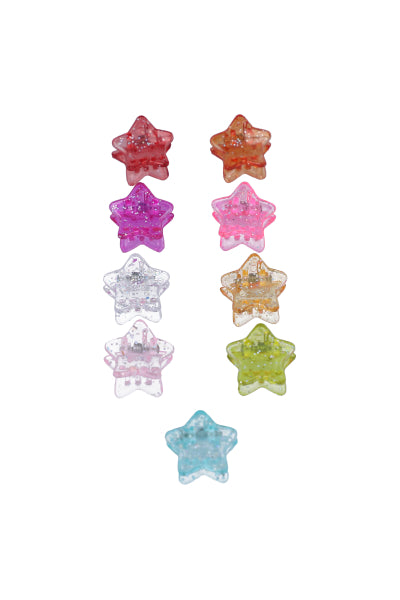 Set 9 piezas pinza estrella glitter MULTICOLOR