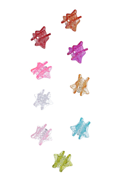 Set 9 piezas pinza estrella glitter MULTICOLOR