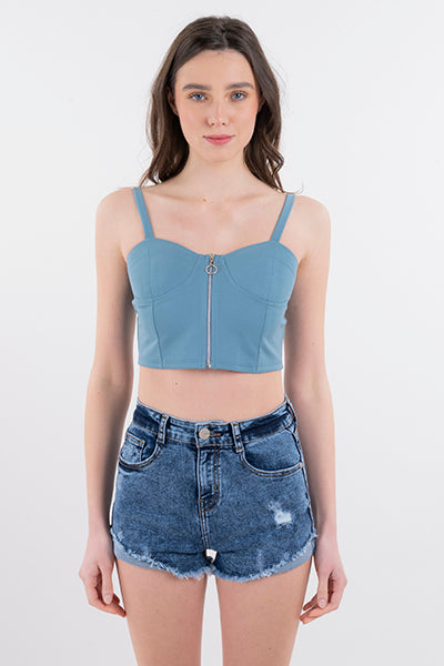 Top Bustier Tirantes Cierre AZUL