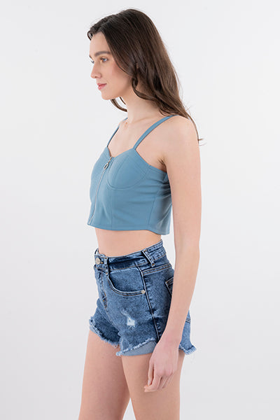 Top Bustier Tirantes Cierre AZUL