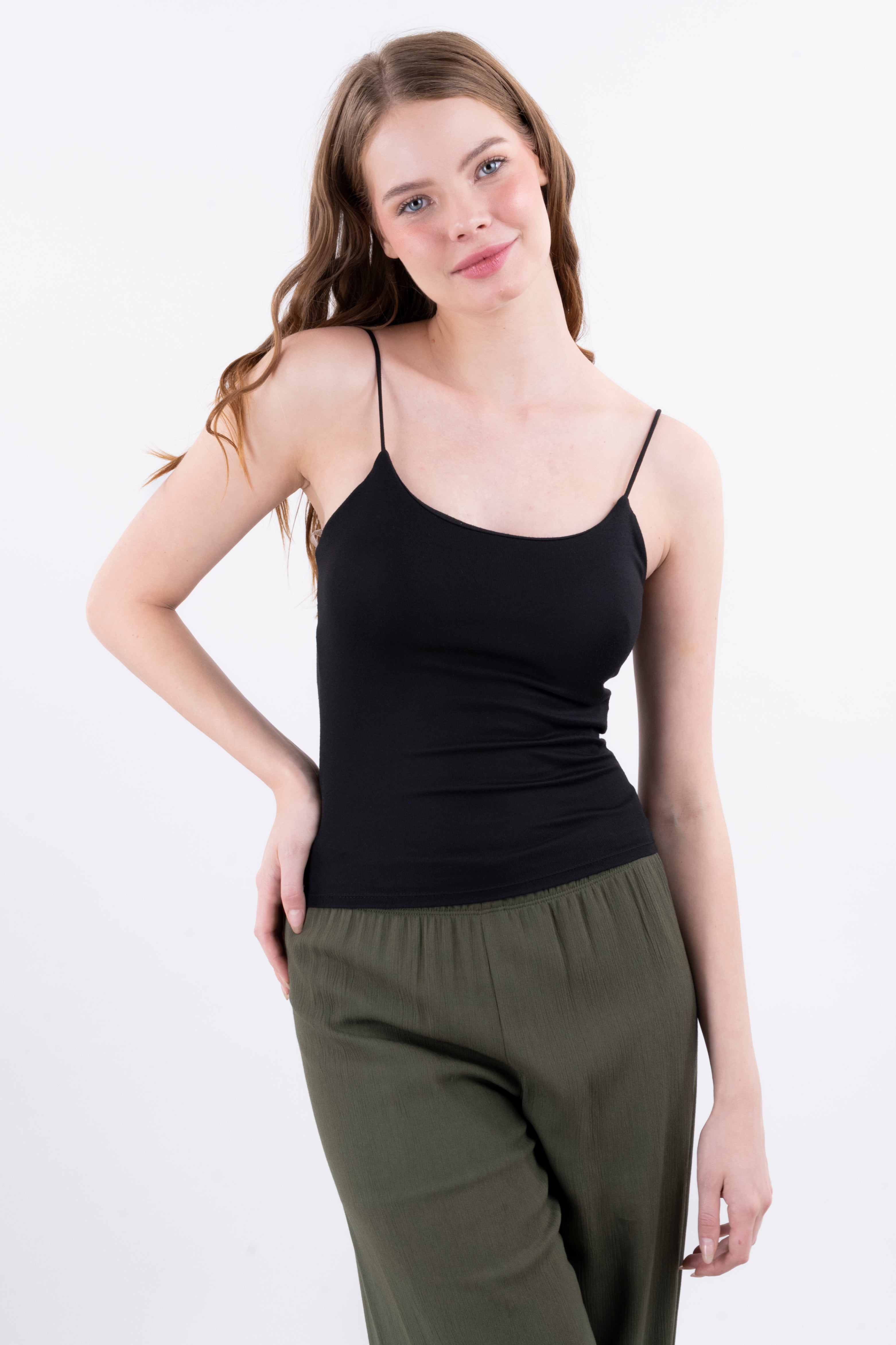 Top copas tirantes delgados NEGRO
