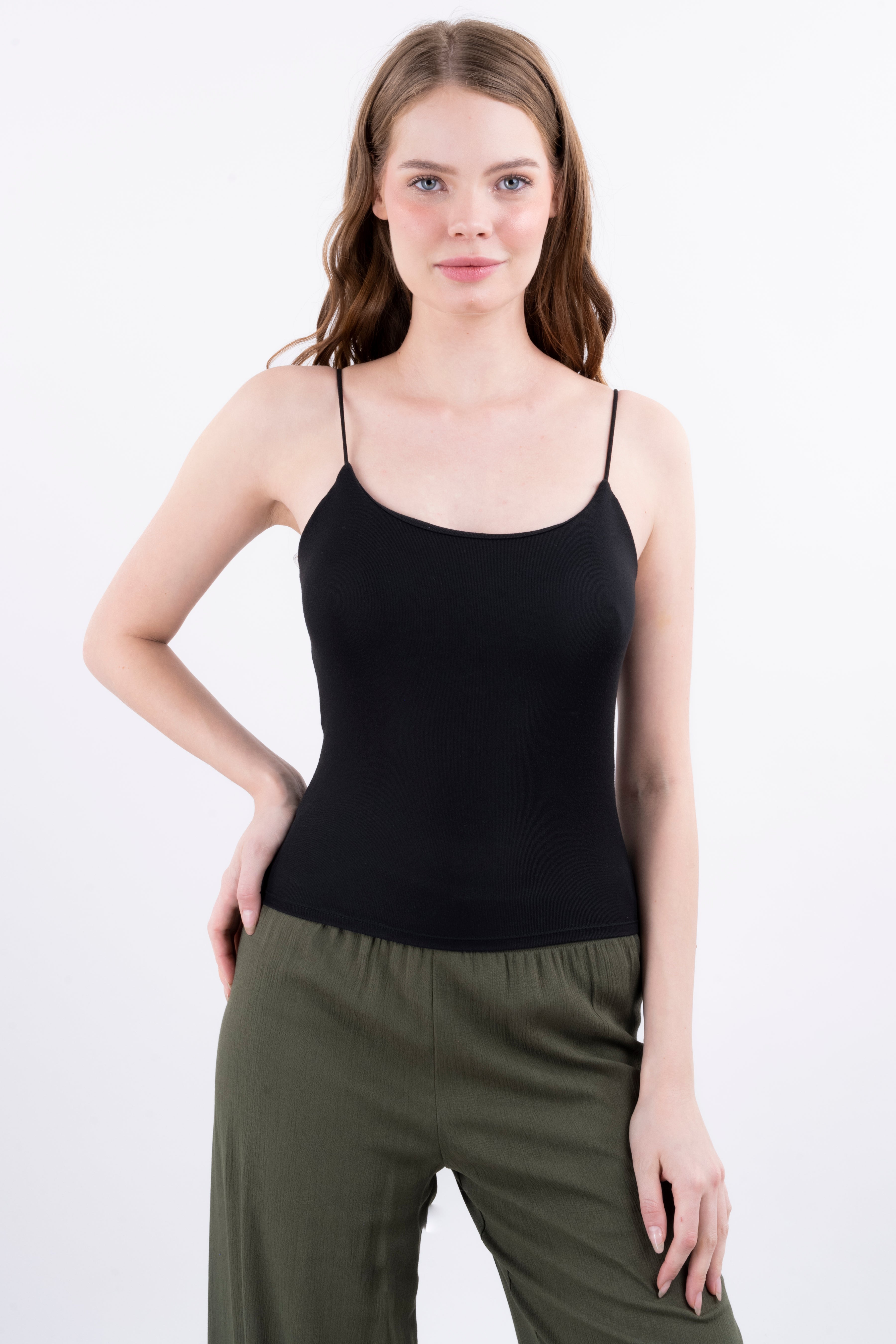 Top copas tirantes delgados NEGRO