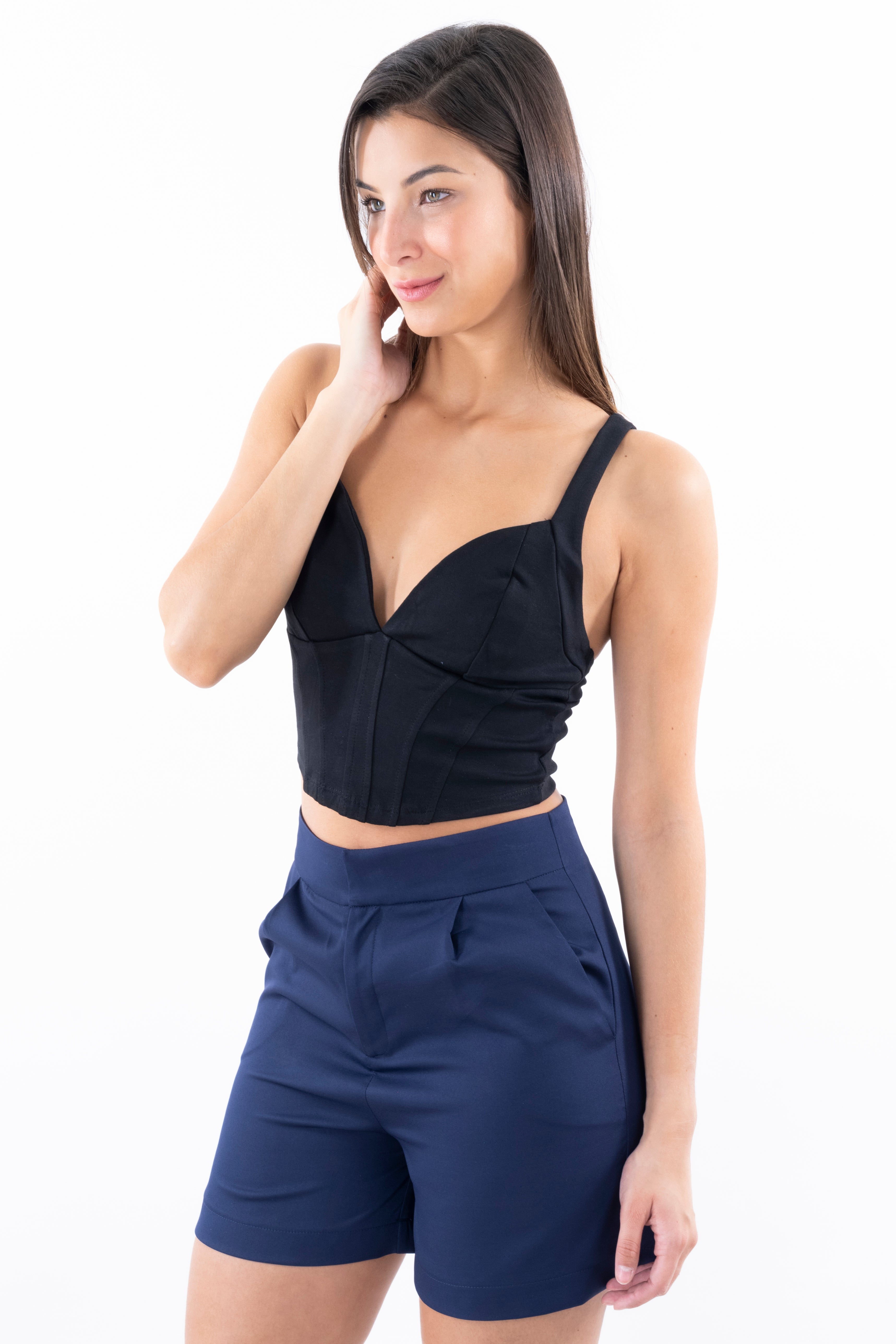 Top corset tirantes gruesos NEGRO