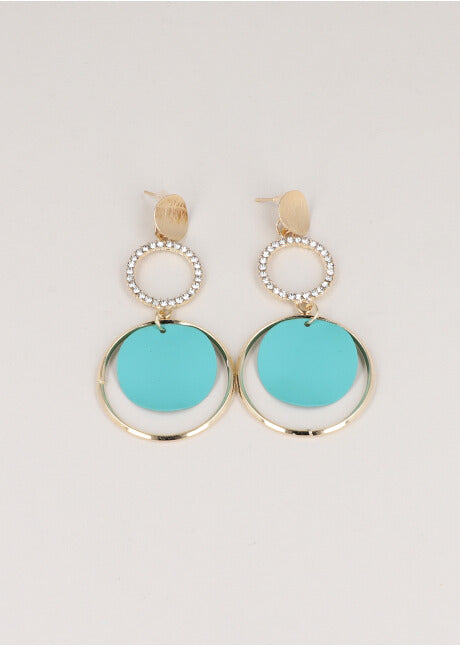 Aretes Triple Circulo Color TURQUESA