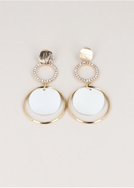 Aretes Triple Circulo Color BLANCO