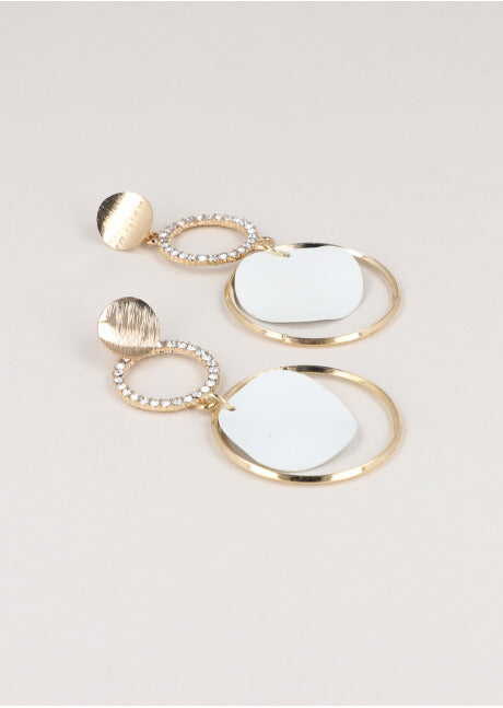 Aretes Triple Circulo Color BLANCO