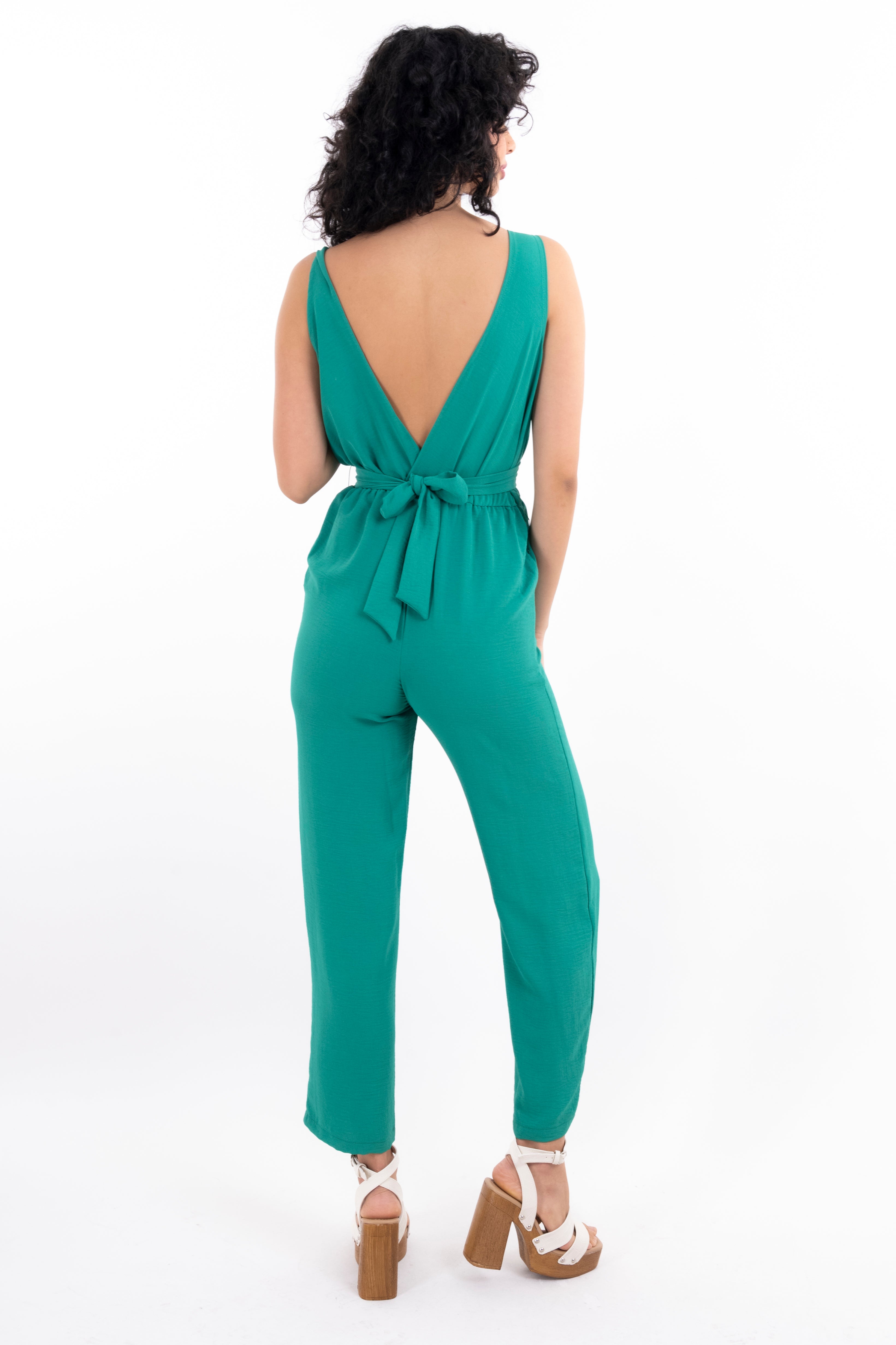 Jumpsuit tirantes espalda descubierta VERDE PASTO
