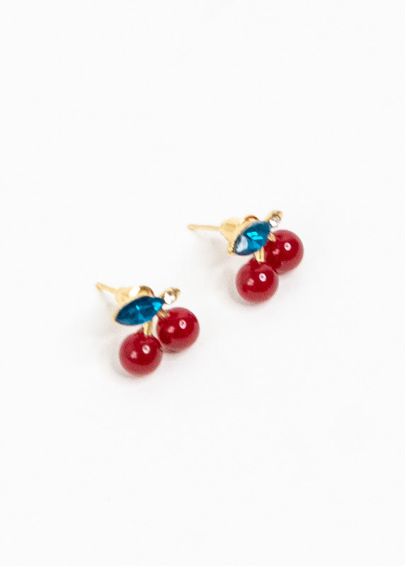Aretes studs cerezas ORO