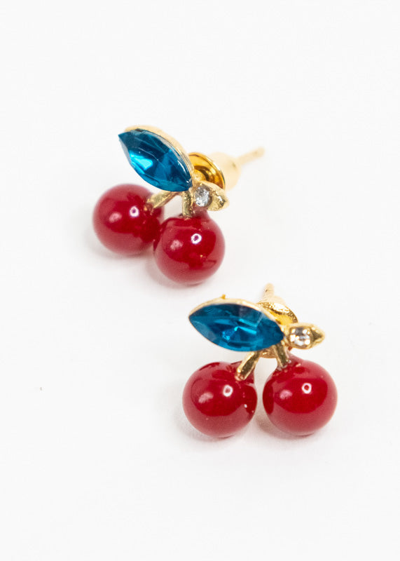 Aretes studs cerezas ORO