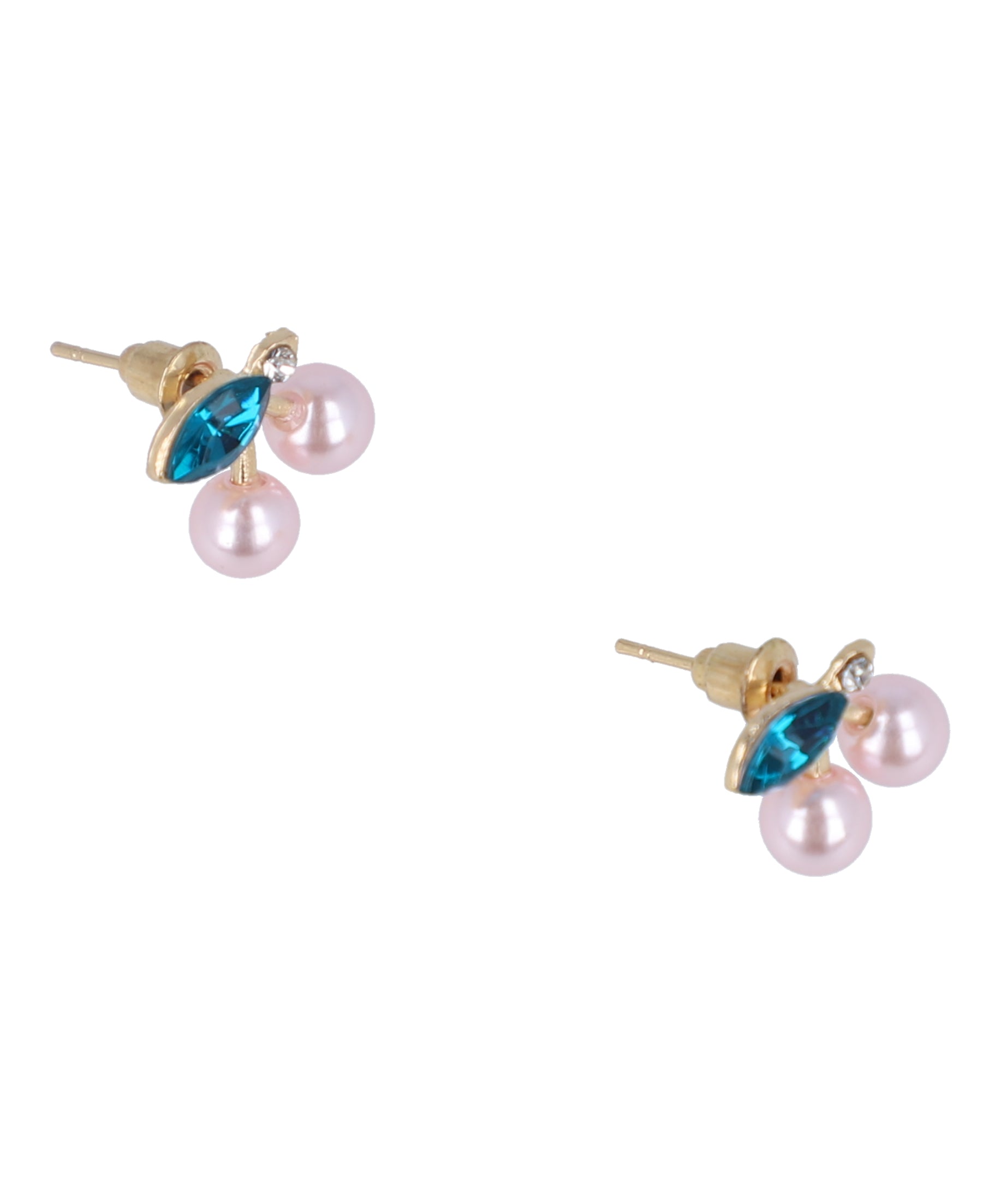 Aretes studs cerezas ROSA