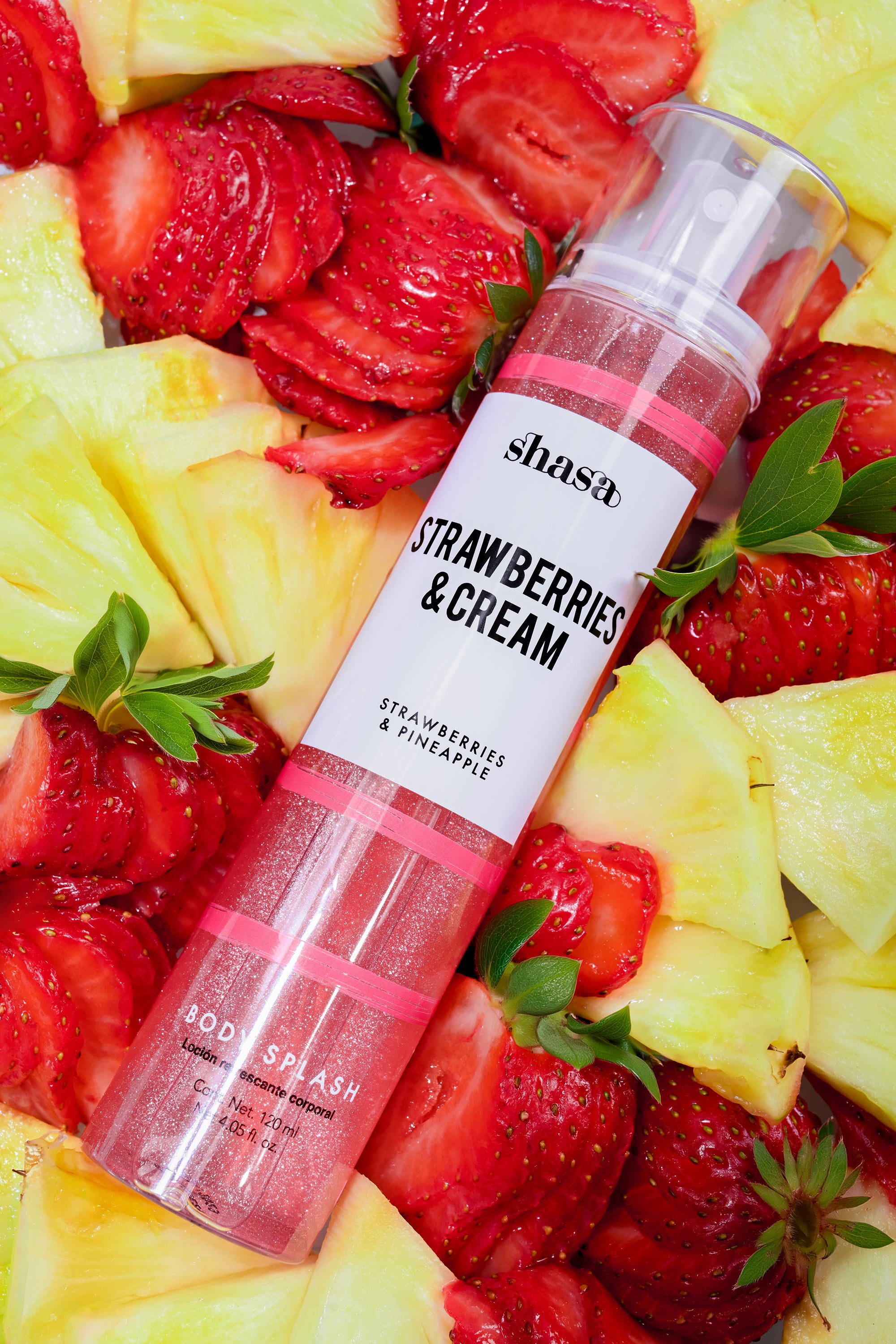 Body Splash Glitter Strawberries And Cream FIUSHA