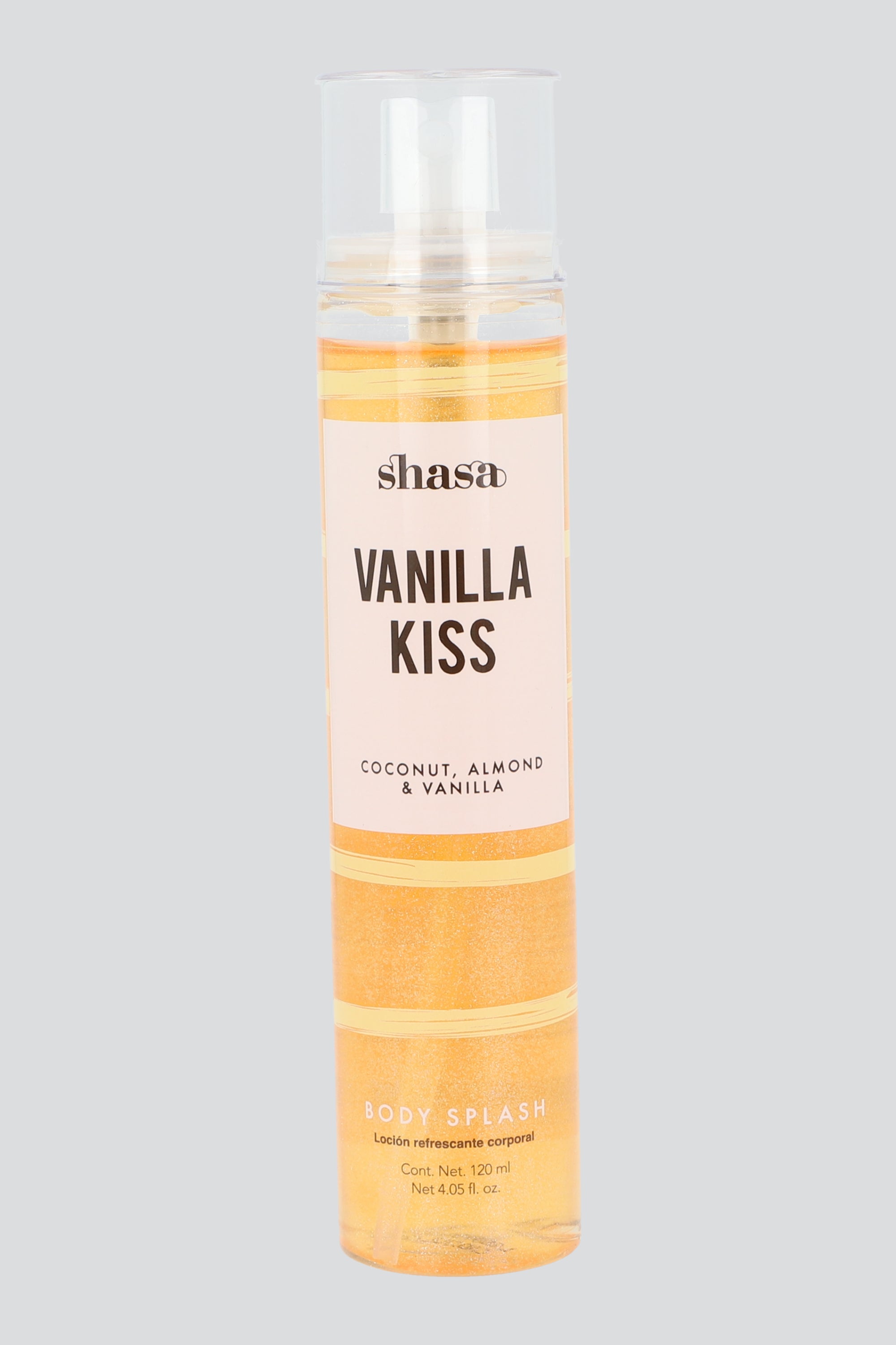 Body Splash Glitter Vanilla Kiss AMARILLO PASTEL