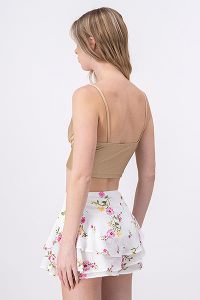 Top tirantes escote v BEIGE